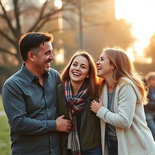 A family laughing together during a photoshoot in Lincoln Park, Chicago