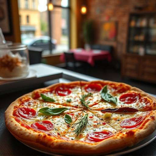 Appetizing food photography of a pizza for a pizzeria in Chicago's Little Italy.