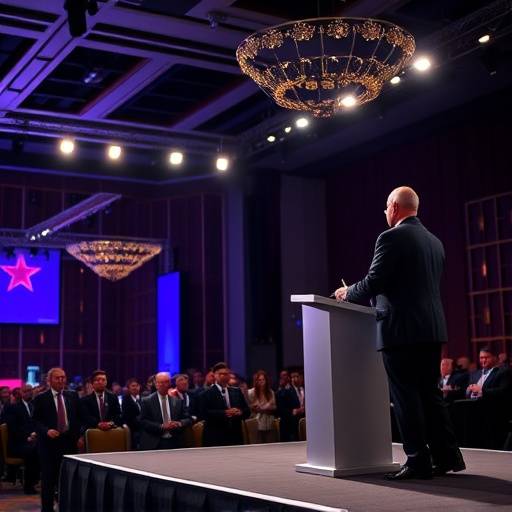 Photographer capturing a speaker at a corporate event in Chicago