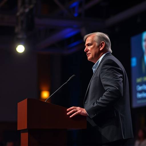 Photographer capturing a speaker at a corporate event in Chicago