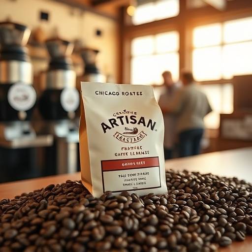 Product shot of artisan coffee beans for a local Chicago roastery